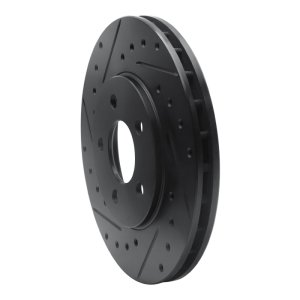 Chrysler CIRRUS Brake Rotor (1) - Front Left - R1 Concepts - Drilled & Slotted - Black - `95-`00